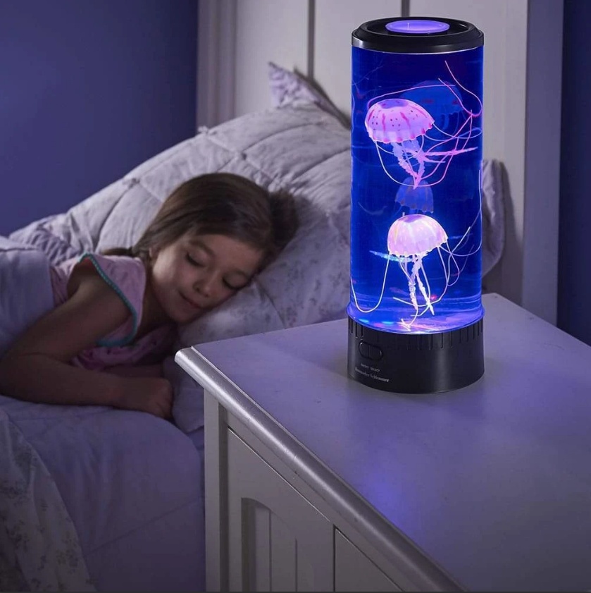 LED Jellyfish Aquarium Lamp Night Light USB Powered – Color Changing Ocean Effect, Table Lamp & Mood Light