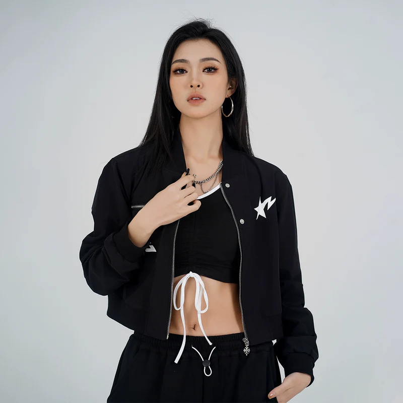 MC Miracle Retro Commuter Cropped Jacket Sporty Top KT3117