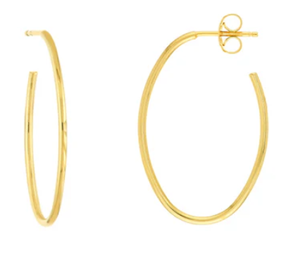 Thin Oval Hoop Earrings