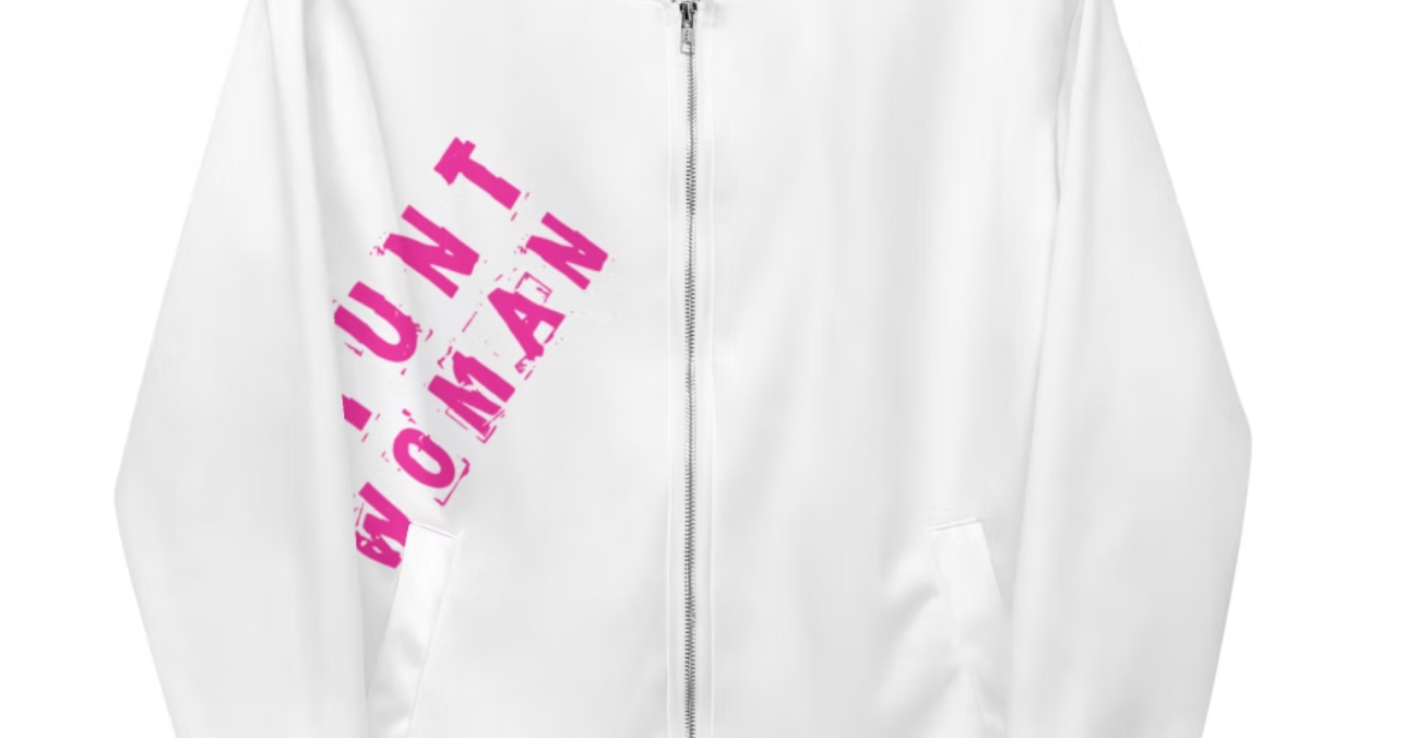 Stunt Woman White Bomber Jacket