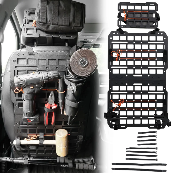 Rigid Molle Panels Seat Back Modular Storage for Tactical Gear