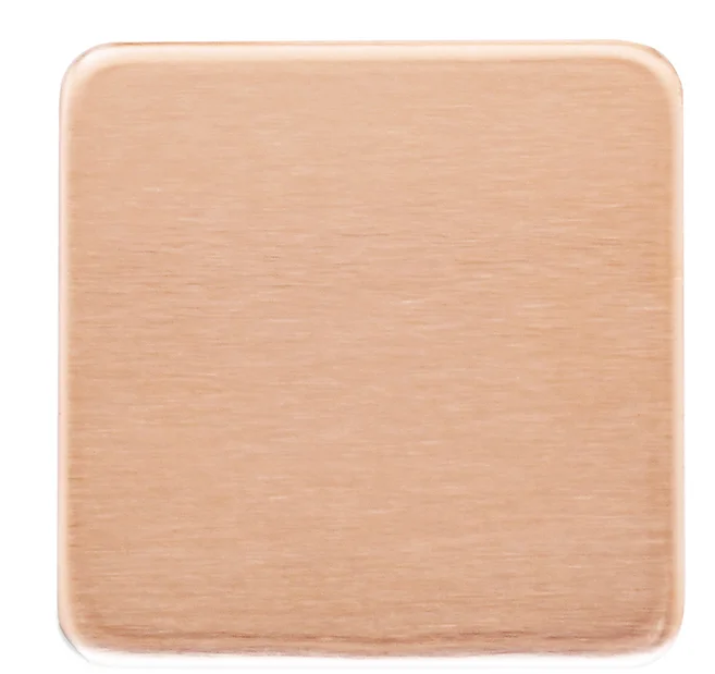 ABBECIAO 1.25" Square Copper Blanks Disc Tags Deburred Edge Heavy Duty 3mm Thick