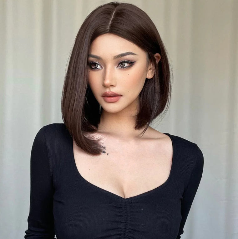 13 Inches Short Cute Middle Parting Bob Synthetic Wig - Garfield