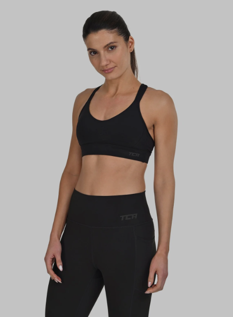 TCA Women's Medium Impact Sports Bra – Adjustable Support, Removable Pads, Seamless Comfort