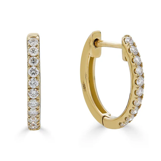 Dainty Diamond Hoop Earrings