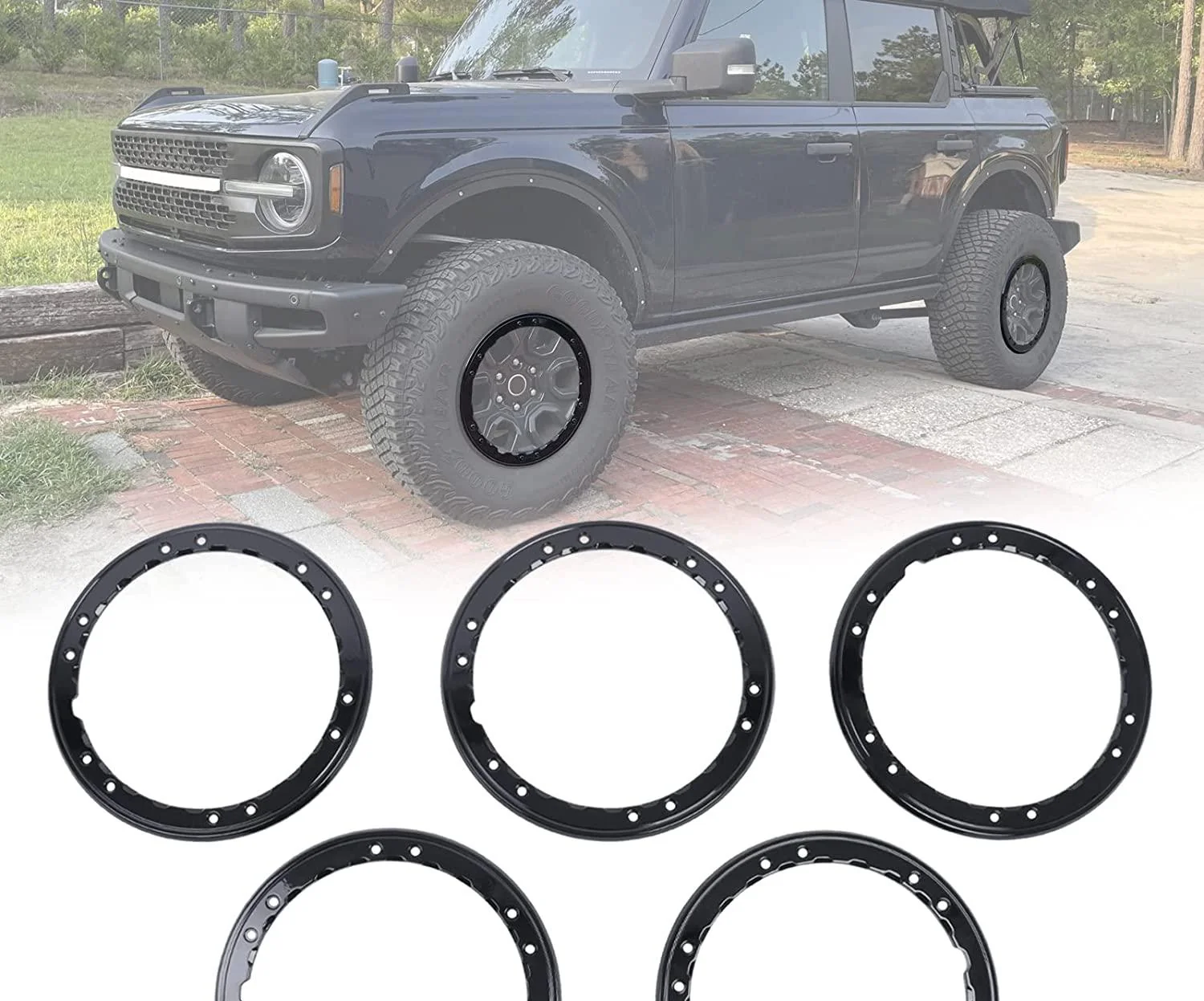 5X Bead Lock Trim Black Rings Kit