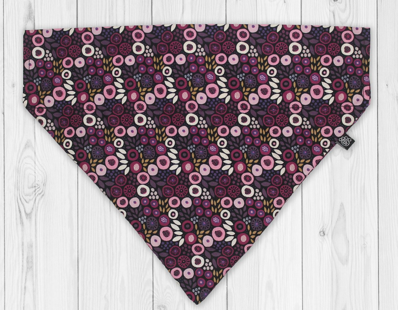 Purple Posy Slip-On Dog Bandana