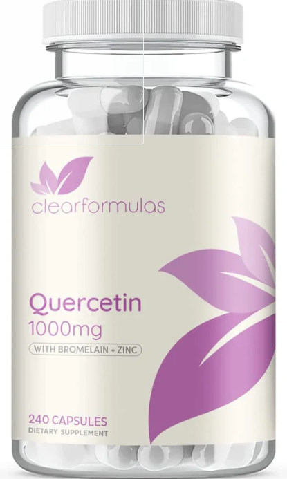 Clear Formulas Quercetin 1000mg Per Serving with Bromelain and Zinc Supplement - 240 Capsules - Quercetin Dihydrate to Support Immune Health and Cardiovascular