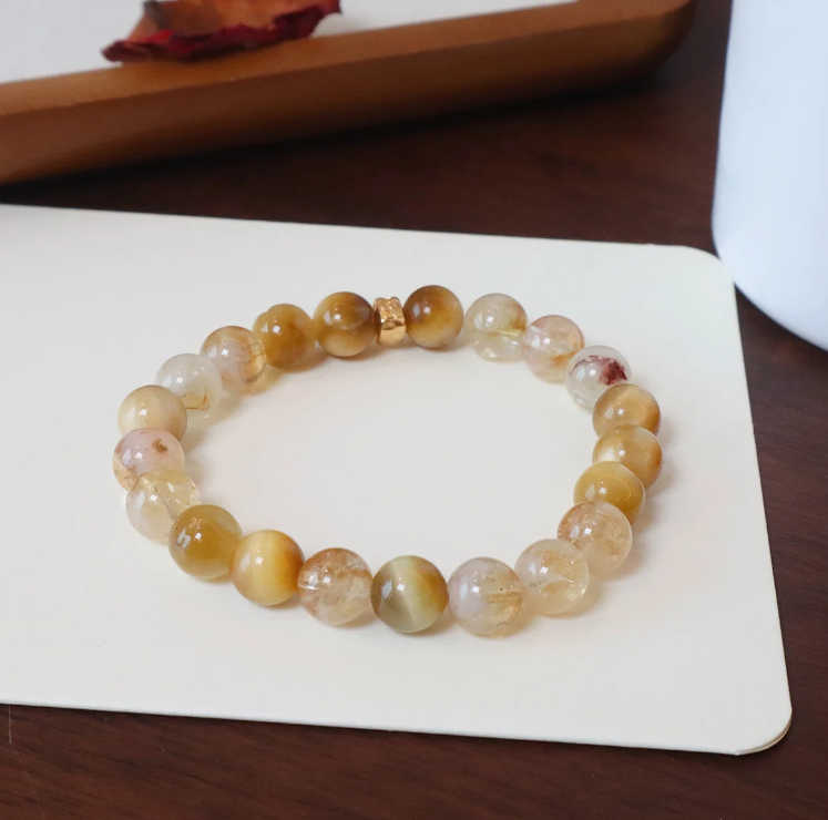 Yellow Tower Quartz & Golden Tiger’s Eye Bracelet