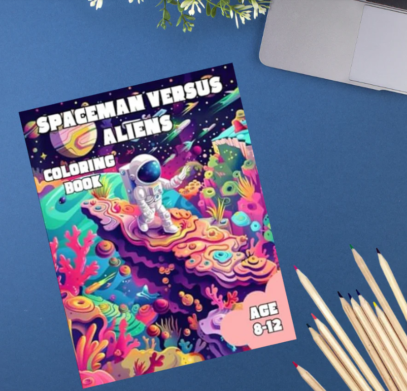 Spaceman Versus Aliens Coloring Book