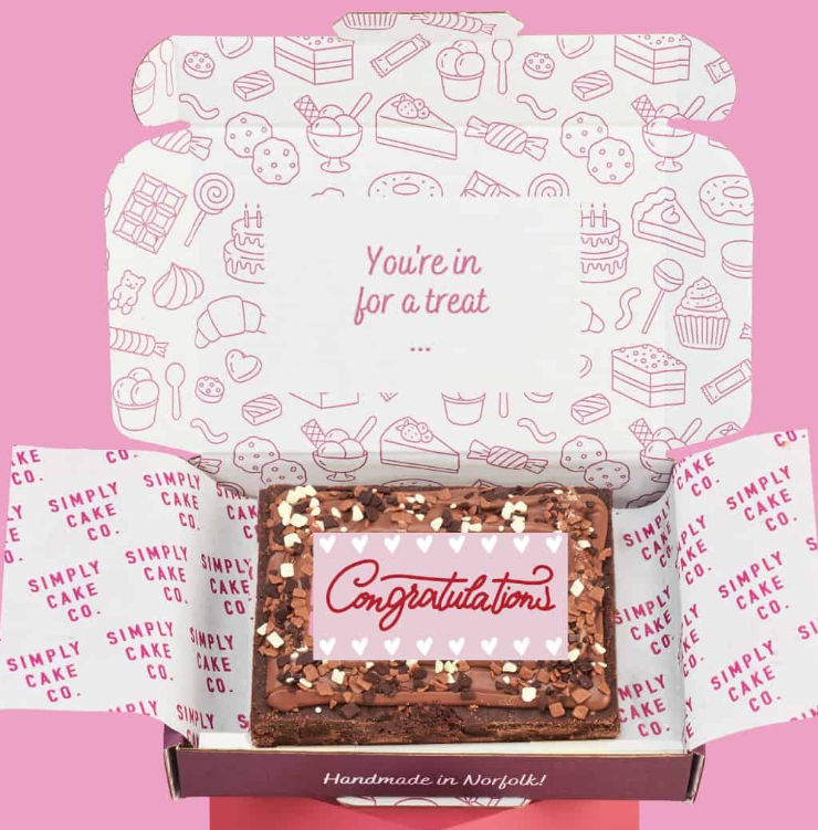 Red Congratulations Brownie Slab