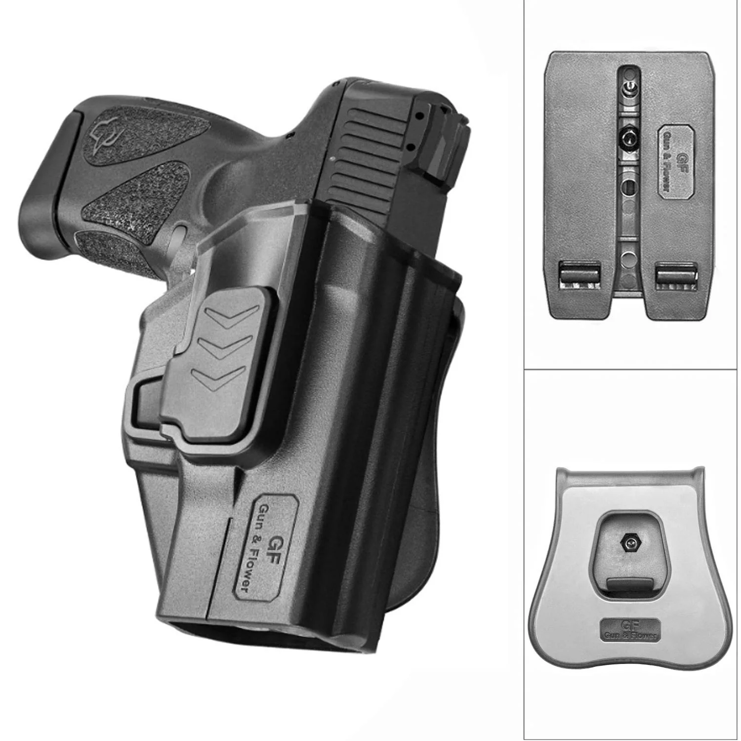 Taurus G2C/G3C OWB Polymer Holster With 1 pcs Paddle and 1 pcs Molle Attachment Adapters | Gun & Flower