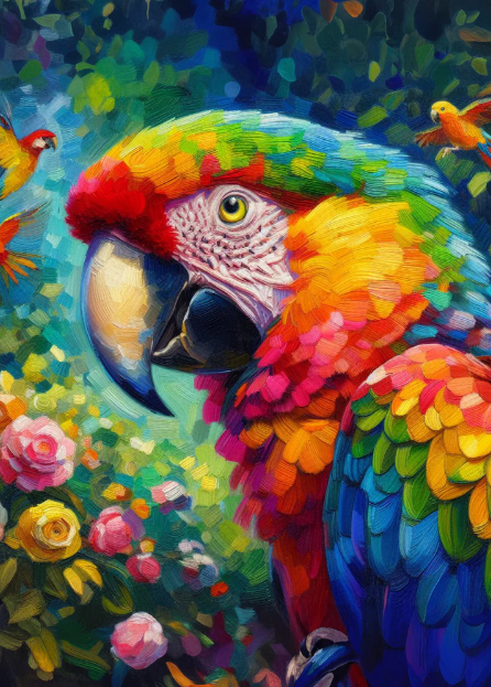 Vibrant Tropical Parrot - DIY Diamond Painting