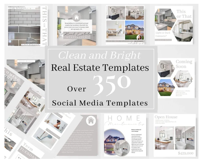 Real Estate Agent Social Media Templates Bundle