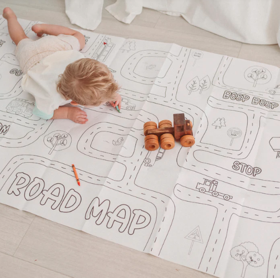 Road Map Coloring Play Mat