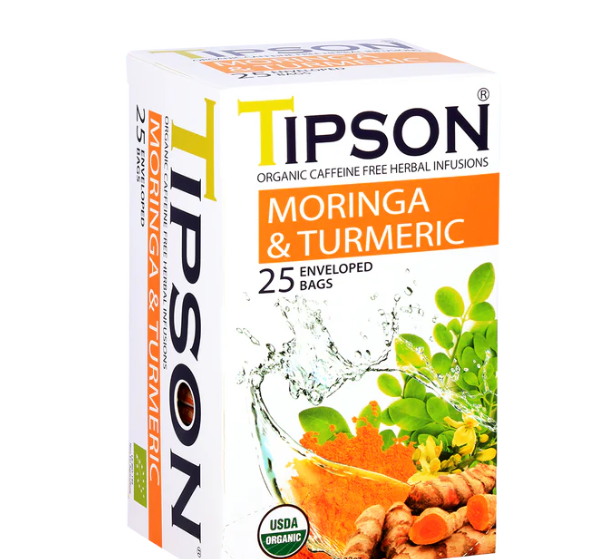 Organic Moringa & Turmeric - 25 Enveloped Tea Bags