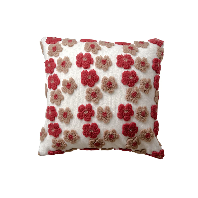 Cute red daisy patterns throw pillows covers