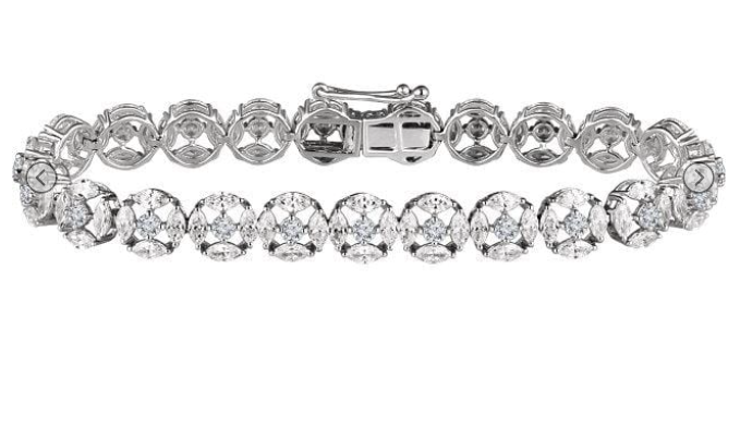 Sterling Silver Cubic Zirconia Line Bracelet