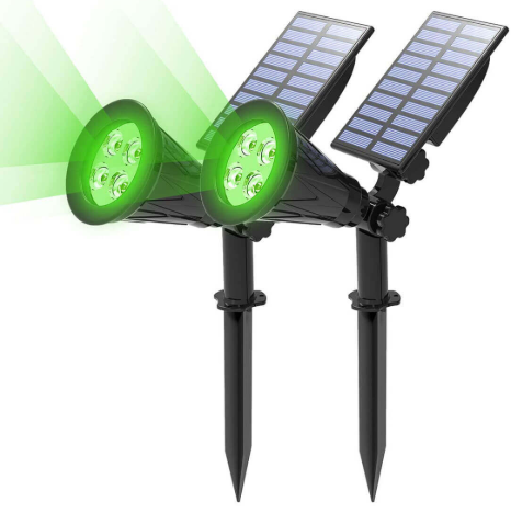 TSUN Green 4 LEDs Solar Spot Lights