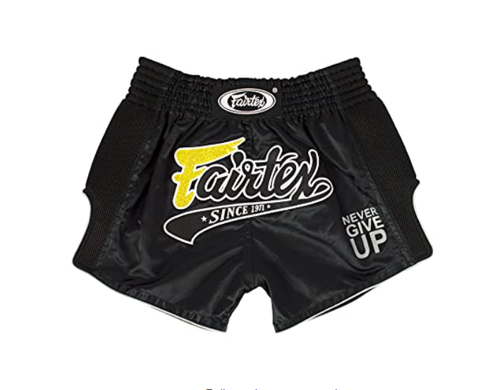 Fairtex BS1708 Black Slim Cut Muay Thai Boxing Short