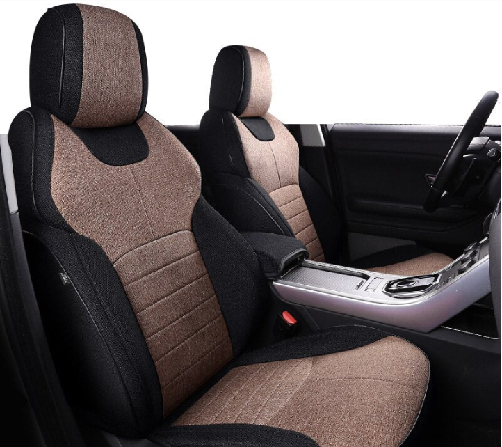 Custom Fit Seat Cover for 5 Seats Full Set ECO Flax Linen Full Covered for Range Rover