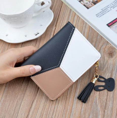 Pink Coin Purse:Geometric Pink Wallet