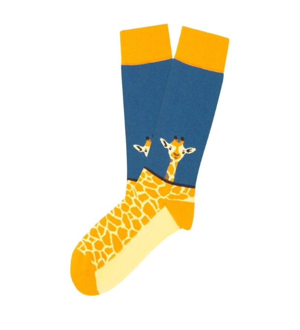 Giraffe Yellow & Blue Socks (Unisex)