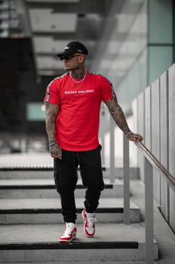 SAINT VALENTS ORIGIN TAPED RED TEE