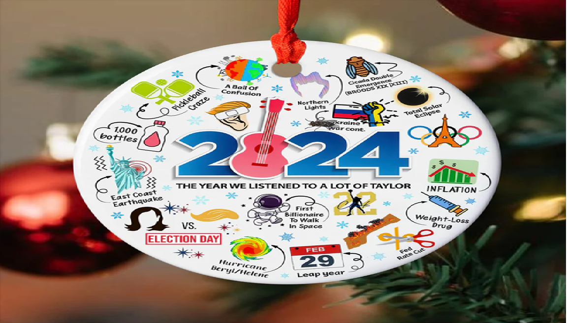 2024 Year in Review Christmas Ornament, Ideal Gift for Holidays and Special Occasions