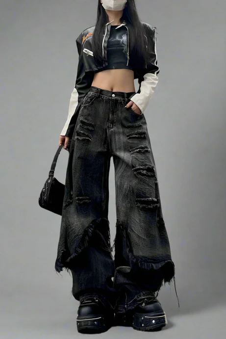 Shattered Edge Flare Jeans