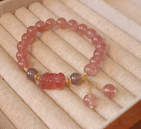 Natural Strawberry Quartz Bracelet