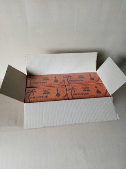 12 Boxes Of Prestige Coco Hookah Coals Jumbo Flats 1 Kg - 96 Pcs