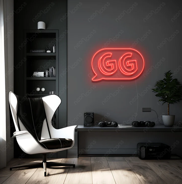 GG in the chat neon sign 