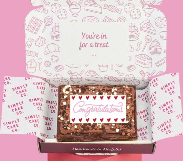 Pink Congratulations Brownie Slab