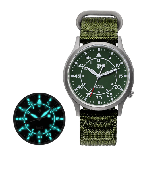 BERNY-Men Quartz Titanium Field Watch-T2526M