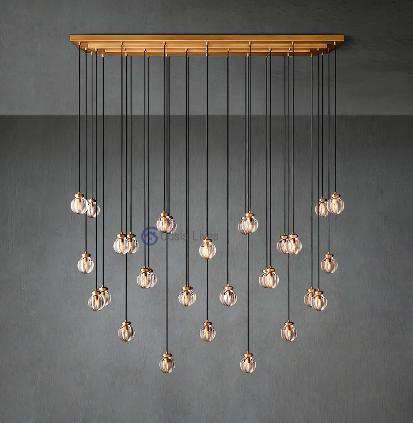 Pearl Ball Linear Chandelier 72"