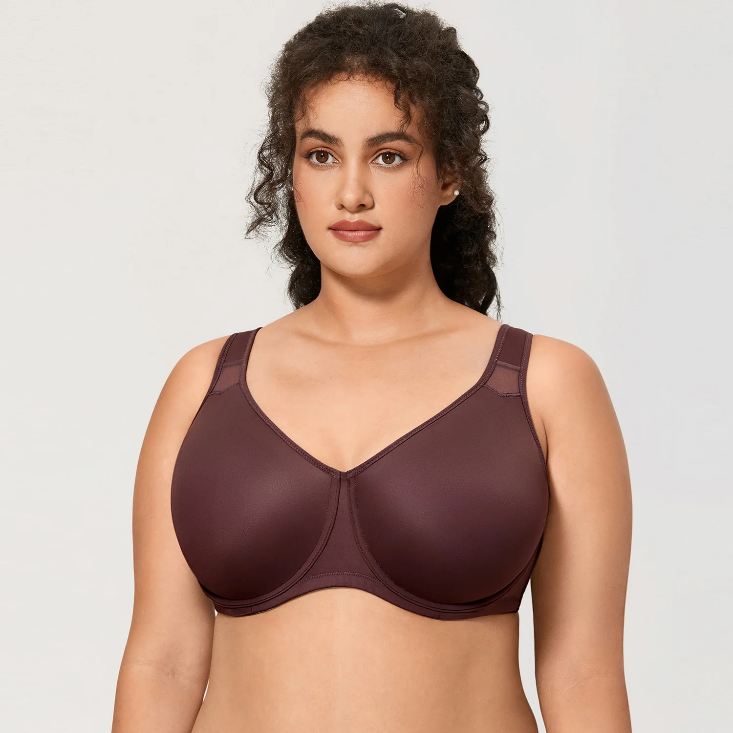 Julia Smooth Underwire Minimizer Seamless Bra | B—H Cup| Marron