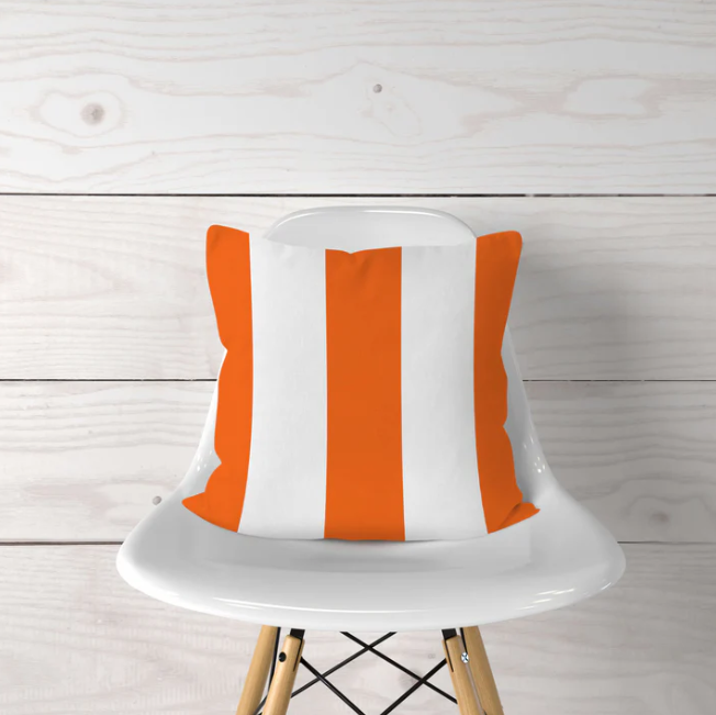 Thick Orange Stripe— Pillow Cover