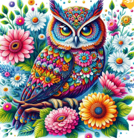 Vibrant Owl - DIY Diamond Painting